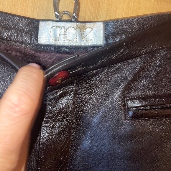 Cache Vintage Womens Pants Size Small Black Lamb Leather Pockets Casual - Picture 3 of 11